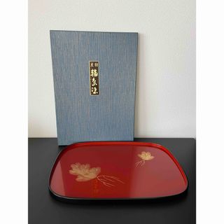 未使用　 輪島塗 漆塗り 漆器 茶盆 おぼん お盆 トレー トレイ 配膳(バスケット/かご)