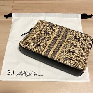 スリーワンフィリップリム(3.1 Phillip Lim)の3.1PhillipLim レザー   パイソン/ブラック　クラッチバッグ(クラッチバッグ)