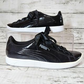 プーマ(PUMA)の【訳あり】プーマ PUMA 黒 レザー スニーカー レースシューズ リボン(スニーカー)