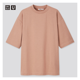 UNIQLO - UNIQLO  エアリズムコットンオーバーサイズTシャツ（5分袖）　L  