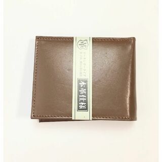 r769 【新品・未使用】メンズ　本革　二つ折り財布　ブラウン(折り財布)
