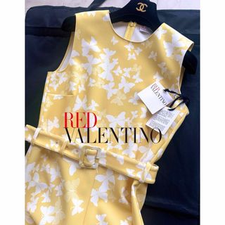 RED VALENTINO バタフライ 上品 イエローワンピース