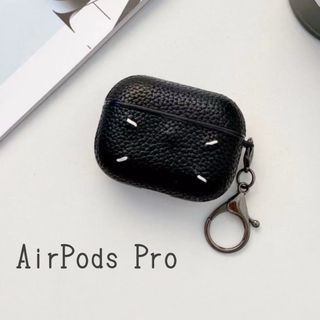 AirPods Pro ケース　ブラック　黒　シンプル(モバイルケース/カバー)