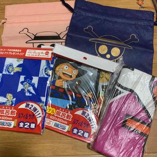 ワンピース(ONE PIECE)のONE PIECE ワンピース 風呂敷 海賊旗 等まとめ売り(キャラクターグッズ)