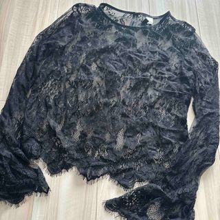 H&M ブラック　レース　ブラウス