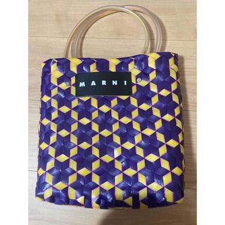 マルニ(Marni)のパープル スターウォーブン素材製 MARNI MARKET GALAXYバッグ(かごバッグ/ストローバッグ)