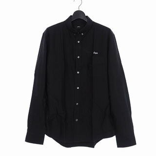 スタンプド オーバーサイズ 長袖 刺繍 シャツ L ブラック S-FW14-1(シャツ)