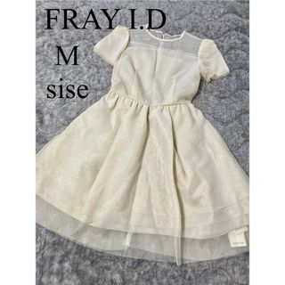 フレイアイディー(FRAY I.D)の【未使用タグ付き】フレイアイディー　シフォンワンピース　S 小さいサイズ　白(ミニワンピース)