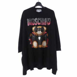 モスキーノ(MOSCHINO)のモスキーノ 20SS バッド テディベア プリント ワンピース 36 ブラック(ひざ丈ワンピース)