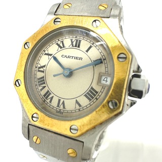 カルティエ(Cartier)のカルティエ CARTIER サントスオクタゴンSM クォーツ 腕時計 SS/18K シルバー(腕時計)