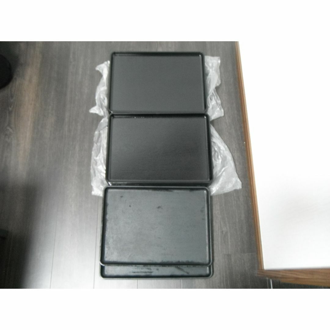 角盆 お盆 トレー 配膳 黒 10枚 おまけ中古2枚 和食器 木目調 角盆 お盆 トレー 配膳 黒 10枚 おまけ中古2枚 和食器 木目調