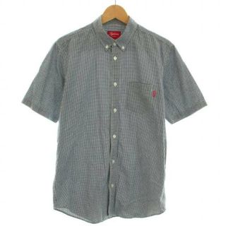 シュプリーム(Supreme)のSUPREME Mini Gingham Shirt ボタンダウン M 紺(シャツ)