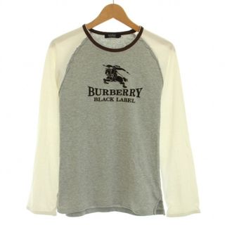 バーバリーブラックレーベル(BURBERRY BLACK LABEL)のBURBERRY BLACK LABEL ラグランTシャツ 3 L グレー 白(Tシャツ/カットソー(七分/長袖))