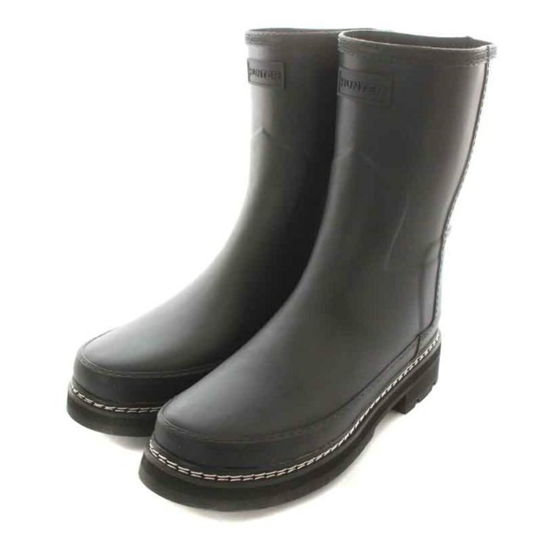 HUNTER(ハンター)のハンター レインブーツ 長靴 ショート ラバー 8 25.0cm 黒 ブラック レディースの靴/シューズ(レインブーツ/長靴)の商品写真