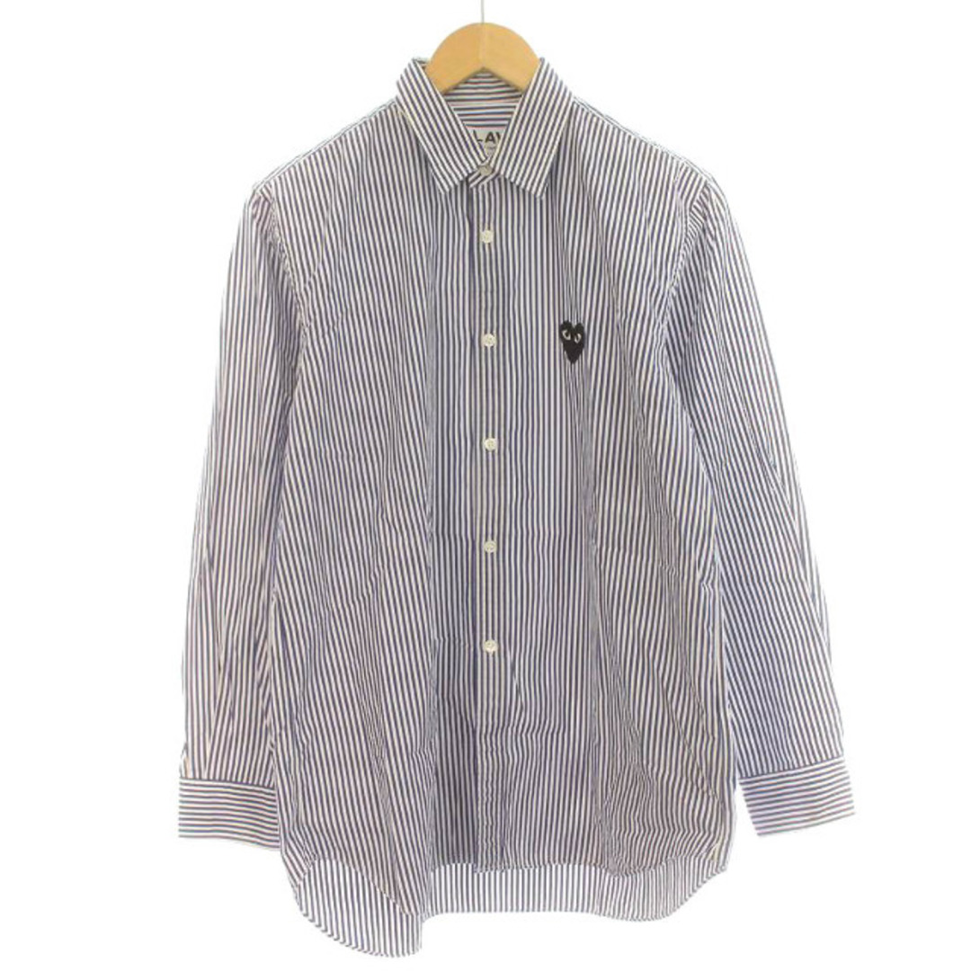 PLAY COMME des GARCONS カジュアルシャツ M 紺 白 メンズのトップス(シャツ)の商品写真