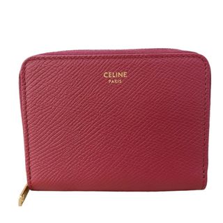 セリーヌ(celine)のセリーヌ CELINE コンパクトジップウォレット 10B663 パープル ゴールド金具 グレインカーフ レディース 二つ折り財布(財布)