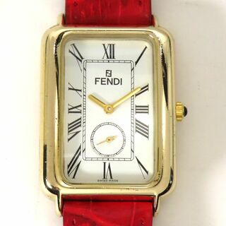 フェンディ(FENDI)の美品 稼働品 FENDI フェンディ クオーツ 腕時計 レクタンギュラー (腕時計(アナログ))