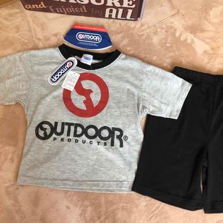 新品 OUTDOOR 男の子 男児 半袖 100 パジャマ Tシャツ グレー