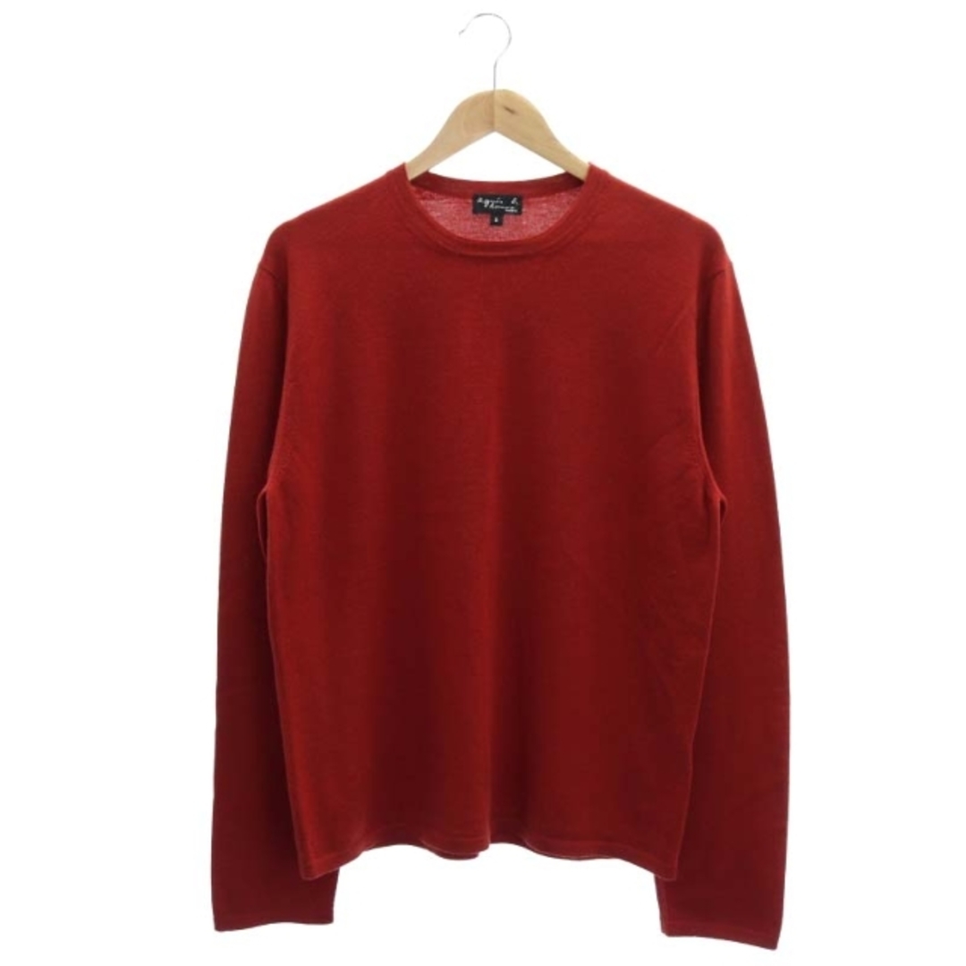 アニエスベーオム ウールクルーネックニット セーター 長袖 2 赤 レッド レディースのトップス(ニット/セーター)の商品写真