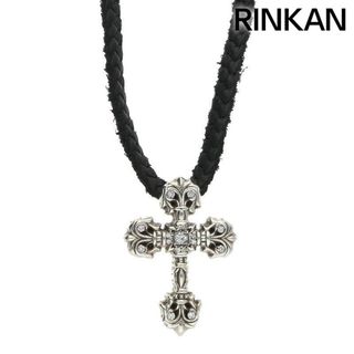 クロムハーツ(Chrome Hearts)のクロムハーツ  FILIG/CROSS-XSM P/D/フィリグリークロスXS Wレザーブレイド/PAVEダイヤペンダントネックレス メンズ(ネックレス)