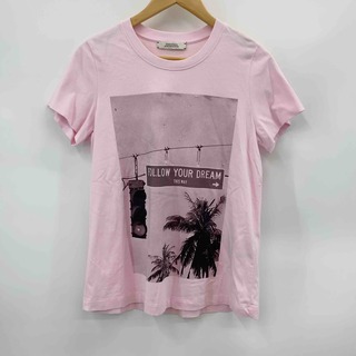 DOROTHEE SCHUMACHER ドロシーシューマッハ レディース プリントTシャツ 半袖　ピンク(Tシャツ(半袖/袖なし))