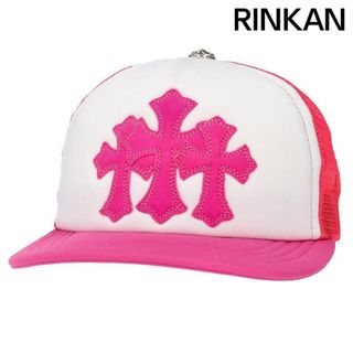 クロムハーツ  TRUCKER CAP/レザーパッチトラッカー マイアミ限定セメタリークロスパッチクロスボール付メッシュ帽子 メンズ ONE SIZE