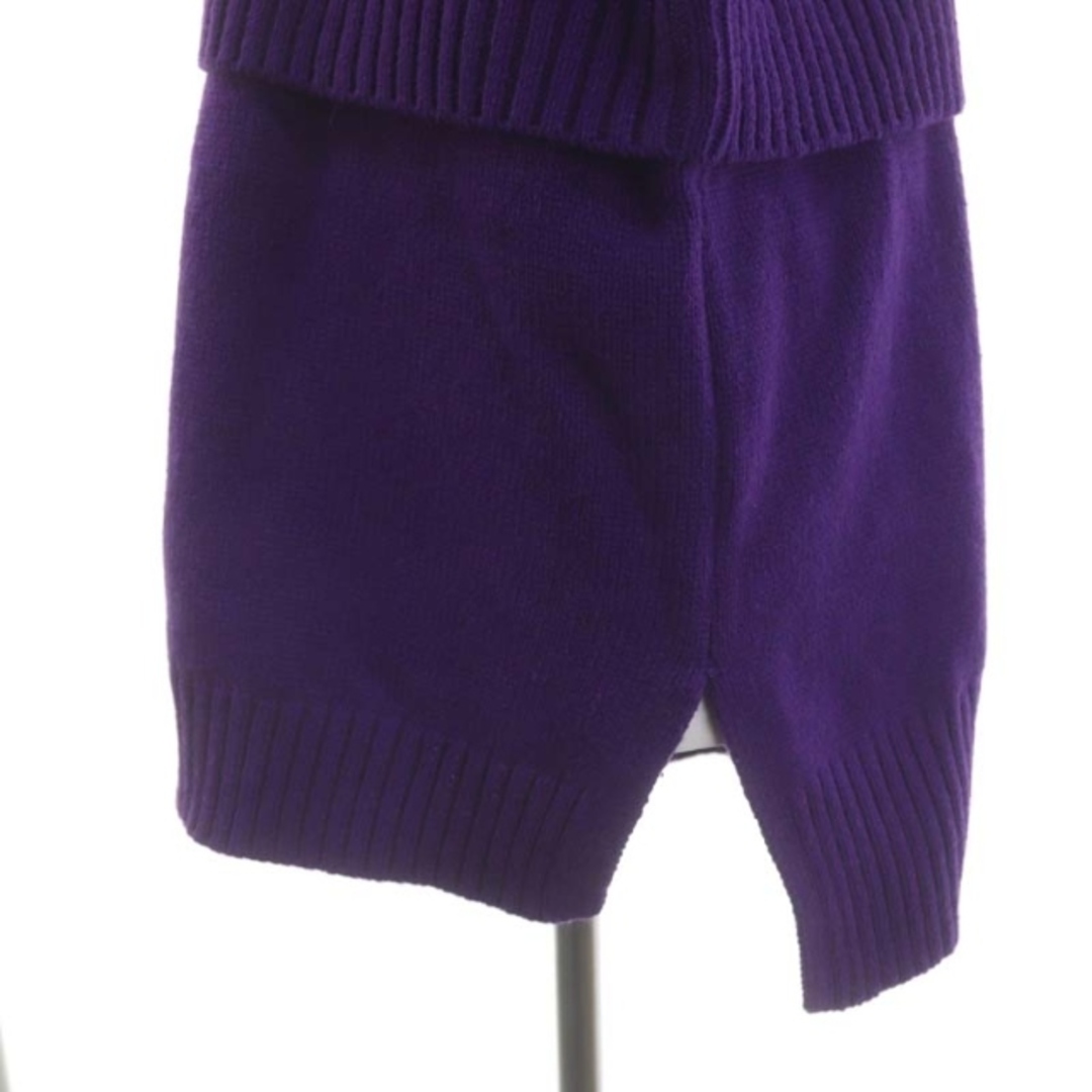 ヴェロフォンナ ポンポン付 ケーブル編ハイネックニット セーター 長袖 38 紫 レディースのトップス(ニット/セーター)の商品写真