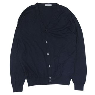 ジョンスメドレー(JOHN SMEDLEY)のJOHN SMEDLEY ジョンスメドレー シー アイランド コットン カーディガン ネイビー系 L【中古】(カーディガン)