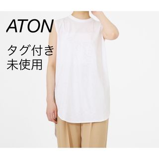 ATON - ATON  スビン エアー スプリング ラウンドヘム タンクトップ ノースリーブ