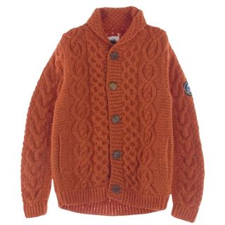 ヒマラヤン クライマーズ ハンドニット himalayan climbers hand-knit カーディガン HCK-F1 手編み ショール カラー ニット ウール カーディガン オレンジ系【中古】(カーディガン)