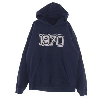 ケンゾー(KENZO)のKENZO ケンゾー パーカー 22AW SEASONAL GRAPHIC HOODIE 1970 ロゴ プリント グラフィック フーディー パーカー ネイビー系 USXL【中古】(パーカー)