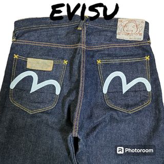 エビス(EVISU)のエヴィスジーンズ EVISU LOT2101 W33×35 日本製 水色ペイント(デニム/ジーンズ)