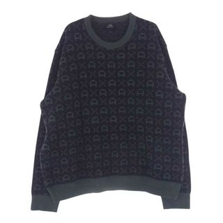 アルマーニ コレツィオーニ(ARMANI COLLEZIONI)のARMANI EXCHANGE アルマーニエクスチェンジ ニット 6KZM1T ZMN4Z REGULAR FIT SWEATER レギュラー フィット セーター ローゲージ ニット ブラック系 グリーン系 USA:L【中古】(ニット/セーター)