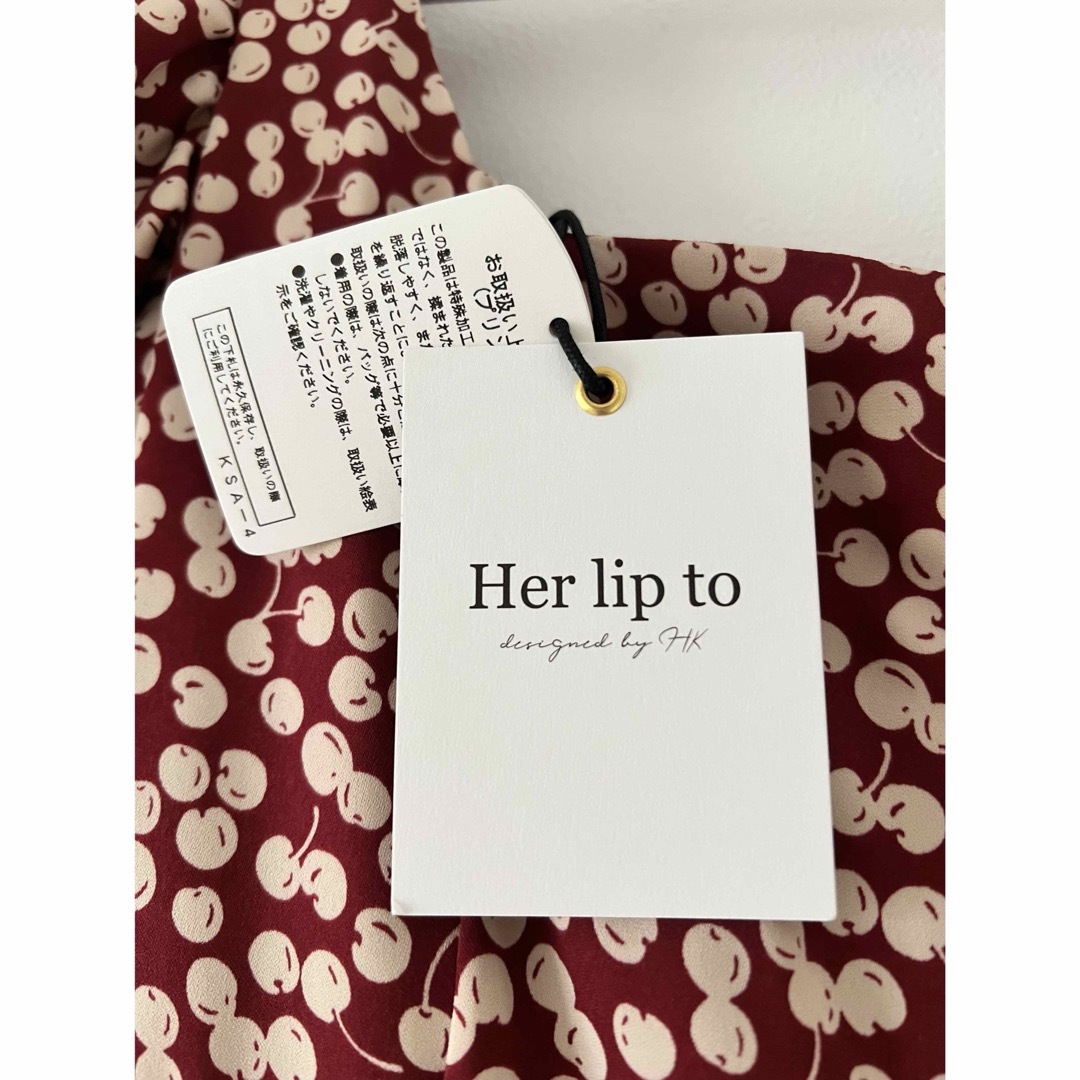 新品・未着用】Her lip toチェリー柄ワンピース 新品・未着用】Her lip toチェリー柄ワンピース