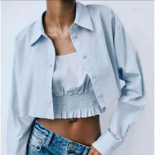 ザラ(ZARA)のZARA クロップドシャツ キャミ セット(シャツ/ブラウス(長袖/七分))