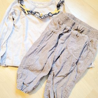 エイチアンドエム(H&M)のグレー系上下セット【H.M】ドットパンツ&【BiquetteClab】ロンT95(パンツ/スパッツ)