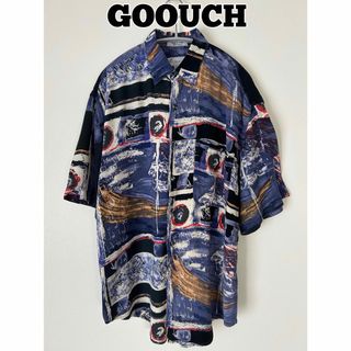 GOOUCH 総柄シャツ　インド製　レーヨン　90's 古着　(シャツ)