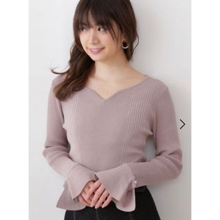 PROPORTION BODY DRESSING - PROPORTION BODY DRESSING袖フレアハートネックニット