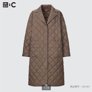 ユニクロ(UNIQLO)のユニクロ　パフテックオーバーサイズコート　茶色ブラウン(ロングコート)