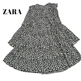 ザラ(ZARA)の新品・タグ付き　ZARA　レオパード　ワンピース　ヒョウ柄　フリル　ティアード(ひざ丈ワンピース)