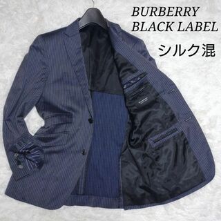 バーバリーブラックレーベル(BURBERRY BLACK LABEL)の【シルク混】バーバリーブラックレーベル テーラードジャケット サイズ36 濃紺(テーラードジャケット)