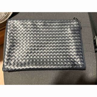 ボッテガヴェネタ(Bottega Veneta)の美品 ボッテガヴェネタ ネイビー イントレチャートクラッチバッグ セカンドバッグ(セカンドバッグ/クラッチバッグ)