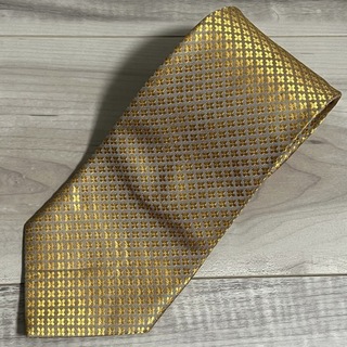 ルイヴィトン/LOUIS VUITTON ダイヤ柄 黄色 ネクタイ 約3.5万円