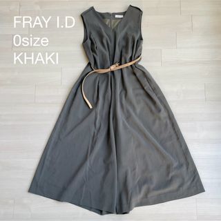 FRAY I.D - FRAY I.D. ノースリーブ カーキ オールインワン サロペット vネック