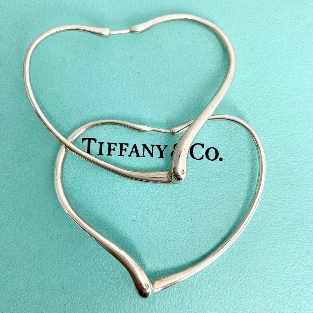 Tiffany & Co.(ティファニー)のティファニー オープンハート フープ ピアス ミディアム 美品 cx4 レディースのアクセサリー(ピアス)の商品写真