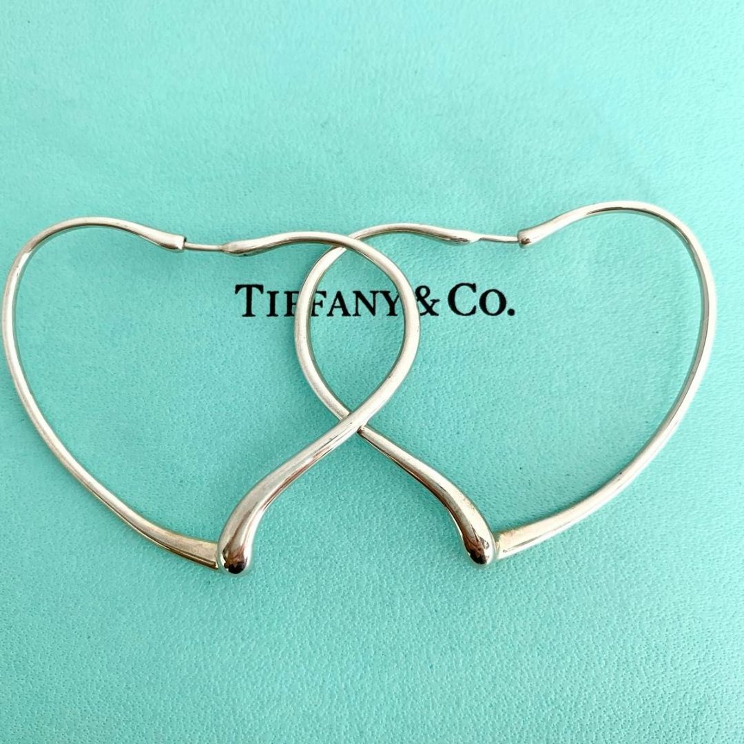 Tiffany & Co.(ティファニー)のティファニー オープンハート フープ ピアス ミディアム 美品 cx4 レディースのアクセサリー(ピアス)の商品写真