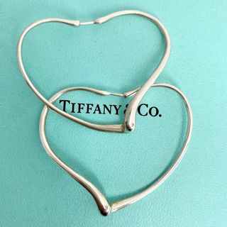 Tiffany & Co. - ティファニー オープンハート フープ ピアス ミディアム 美品 cx4