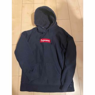 Supreme - supreme ボックスロゴ　box logo パーカー　ネイビー　L