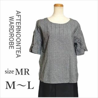 AfternoonTea - 〈アフタヌーンティー〉黒白ギンガムチェック柄ブラウス コットン M～L位