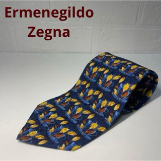 Ermenegildo Zegna - 【超美品】 エルメネジルドゼニア ネクタイ　ネイビー　花柄　ティーカップ柄